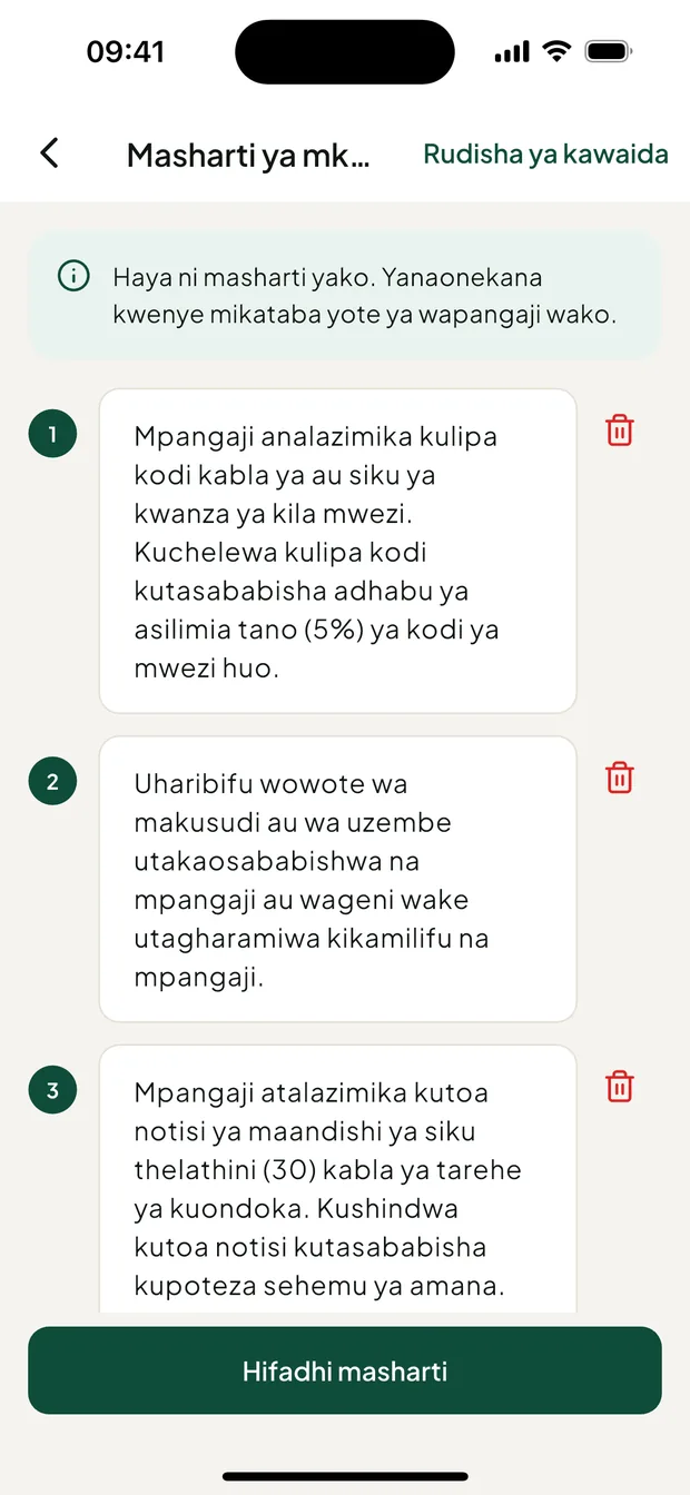 Kuhariri masharti ya mkataba